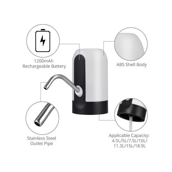 مضخة ماء كهربائية قابلة للشحن موزع أوتوماتيكي للزجاجات Pompe à eau électrique rechargeable