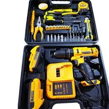 مثقاب لاسلكي 48 فولت مع أدوات يدوية، مجموعة مثقاب كهربائية Perceuse sans fil 48V avec outils à main