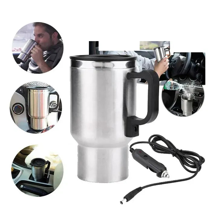 سخان كوب السيارة الكهربائي المصنوع من الفولاذ المقاوم للصدأ بقوة 12 فولت Chauffage Tasse En Acier Inoxydable Électrique pour voiture 12V