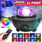جهاز عرض ليلي مزود بإضاءة على شكل نجمة مصباح موسيقى Projector night light star lampe de musique romantique LED 3en1 avec télécommande minuterie haut-parleur