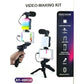 Kit Vlogging Smartphone AY49 RGB avec Trépied, Lampe LED et Micro Sans Fil طقم تصوير فيديو للهواتف الذكية AY49 RGB مع حامل ثلاثي القوائم، وإضاءة LED، وميكروفون لاسلكي للبث المباشر وإنشاء المحتوى