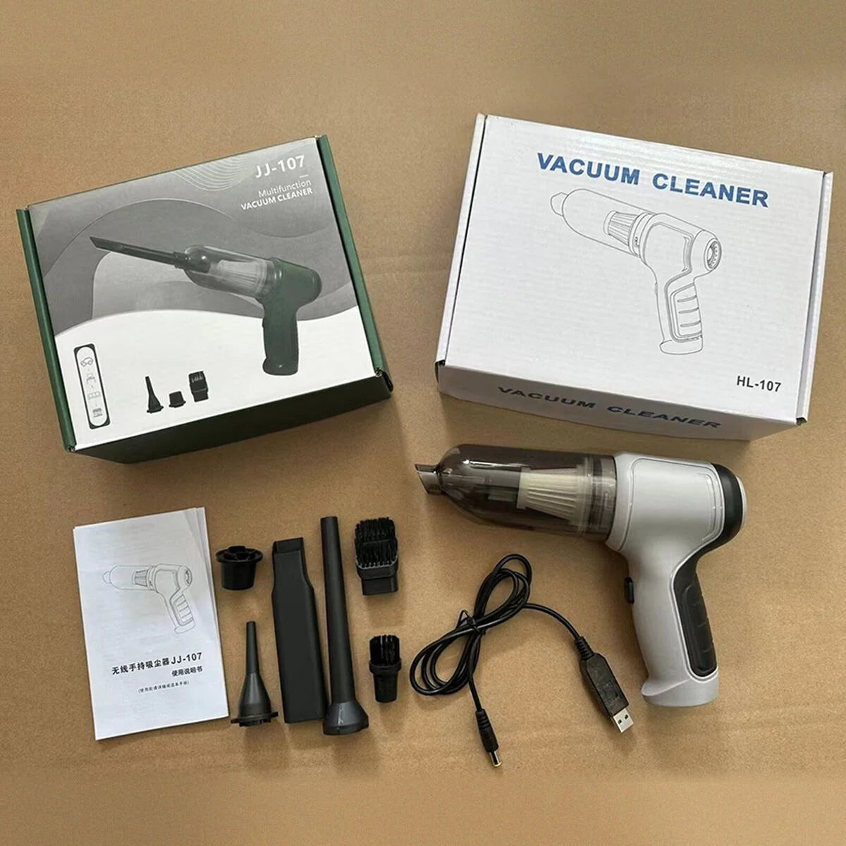 3in1 Vacuum cleaner portable mini voiture maison مكنسة كهربائية صغيرة محمولة 3 في 1 للسيارة والمنزل HL-107