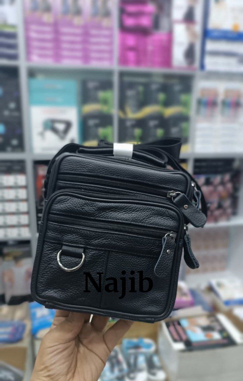 ✅حقيبة كتف رجالية من الجلد الطبيعي