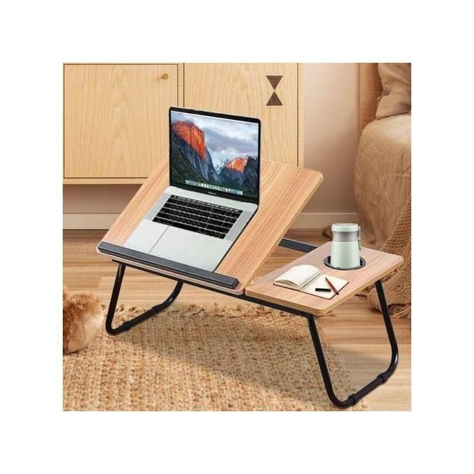 طاولة كمبيوتر محمول قابلة للطي مع وظائف متعددة Table de lit Support réglable et pliable, en MDF et métal