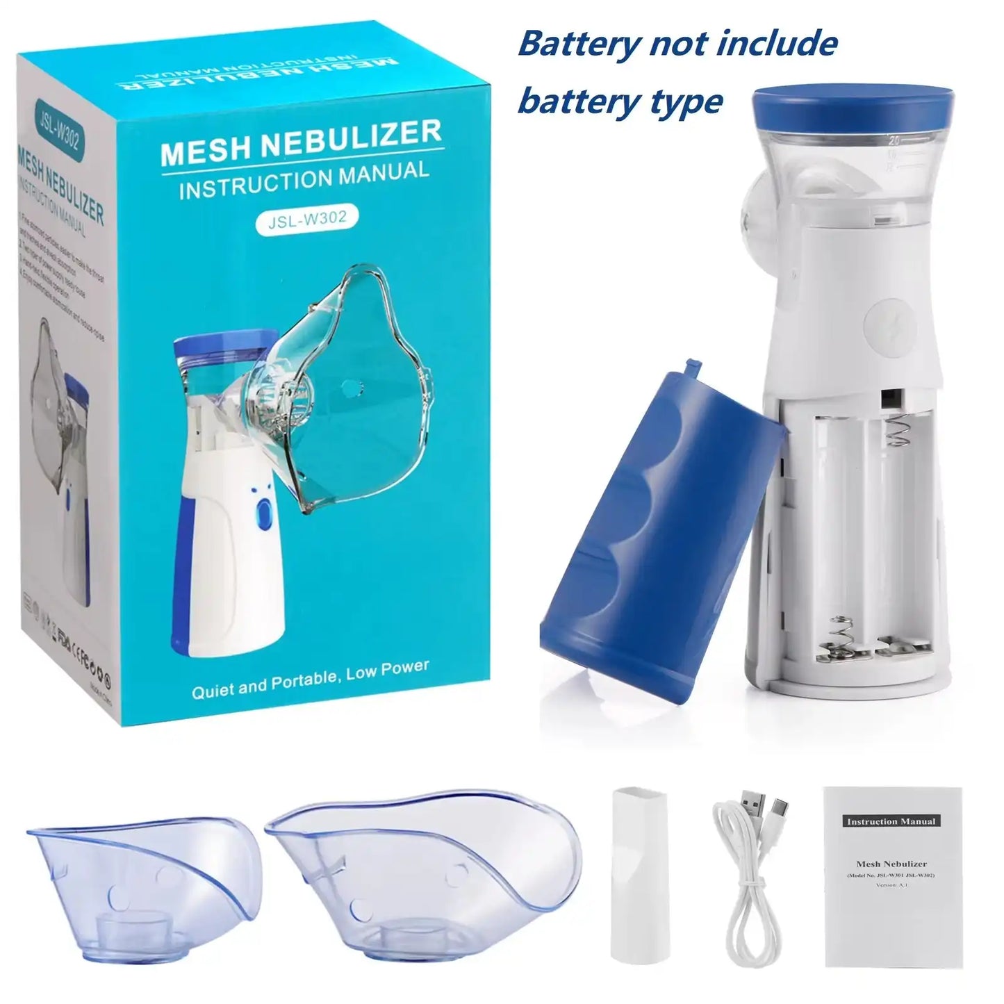 JSL-W302 ضاغط هواء طبي محمول للأطفال والبالغين Compresseur d'air médical portable pour enfants et adultes,atomisor de toux