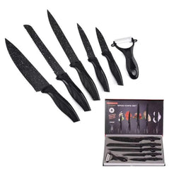 طقم سكاكين مطبخ من الفولاذ المقاوم للصدأ مكون من 6 قطع Ensemble de Couteaux de Cuisine 6 Pièces Acier Inoxydable