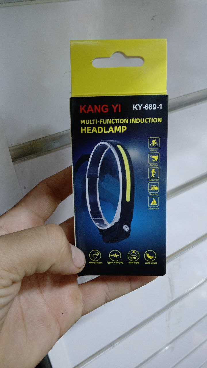 مصباح أمامي قابل لإعادة الشحن عبر USB مع مستشعر حركة KY-689-1 Lampe Frontale Rechargeable Par USB Avec Capteur de Mouvement