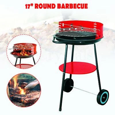 شواية فحم دائرية مزودة بعجلات Barbecue rond à charbon de bois
