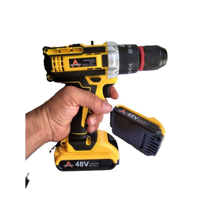 perceuse électrique brossé à double vitesse 10MM Batteries doubles 24 pièces Coboms  Visseuse et perceuse مثقاب كهربائي مزدوج السرعة بفرشاة 10 مم ببطاريتين 24 قطعة