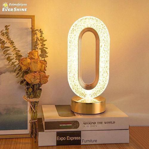 مصباح مكتبي كريستالي LED فاخر يعمل باللمس، لاسلكي،Creatice table lamp