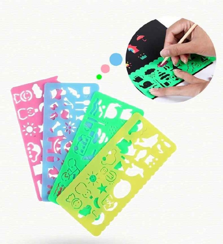 مجموعة بطاقات ورقية ملونة بألوان قوس Kit d'art à gratter arc-en-ciel