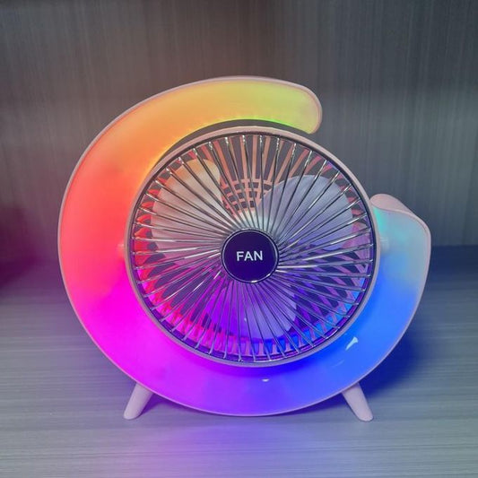 مروحة مكتبية مروحة USB بخمسة أوضاع إضاءة Ventilateur USB avec Ambiance Lumineuse 5 Modes