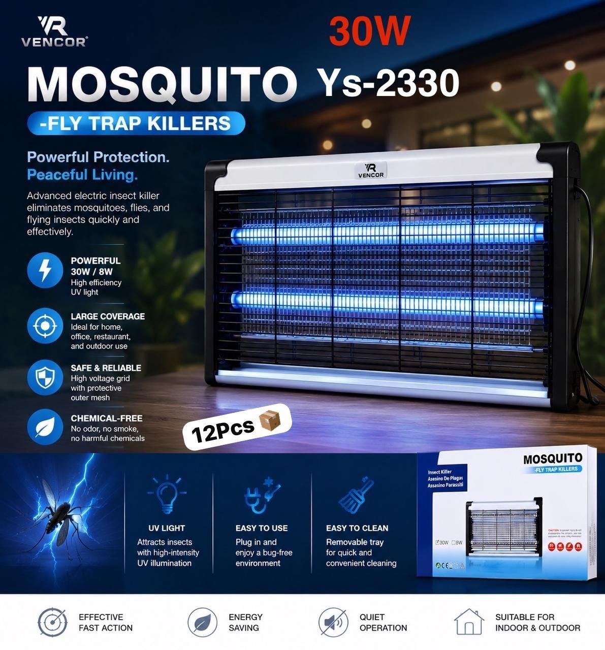 YS-2330 30W Destructeur d'insectes électrique جهاز قتل الحشرات الكهربائي للقضاء على البعوض والذباب