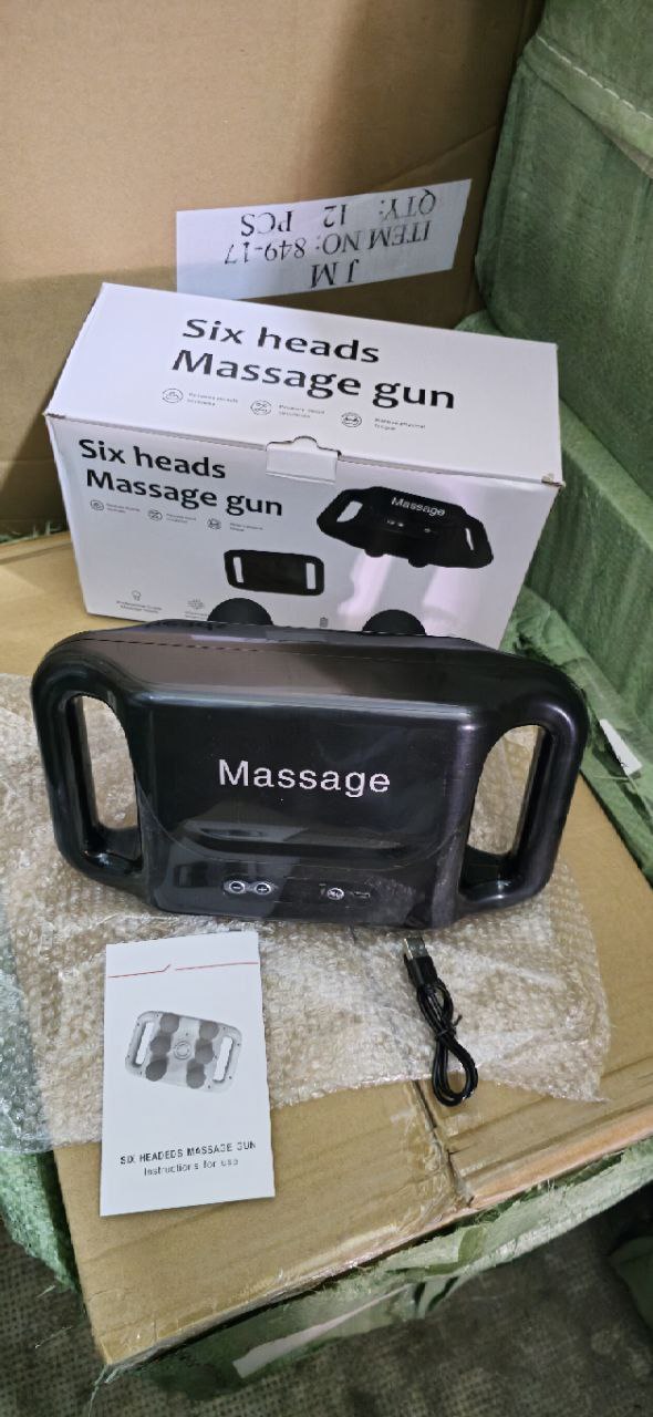 Pistolet de massage à six têtes Six heads Massage Gun مسدس تدليك بستة رؤوس