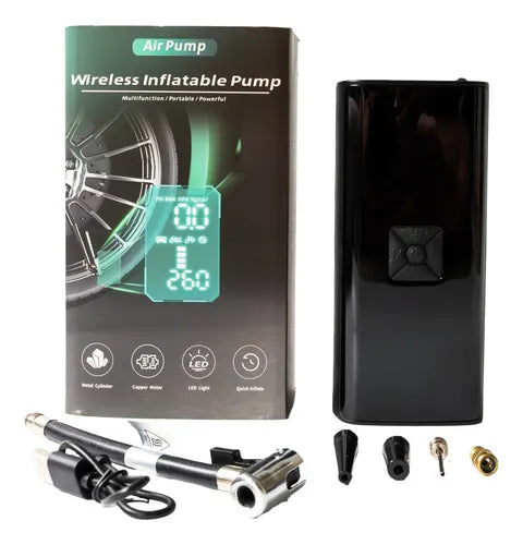 Compresseur d'air sans fil, pompe à air portable, gonfleur de pneus ضاغط هواء لاسلكي، مضخة هواء محمولة، منفاخ إطارات للسيارة