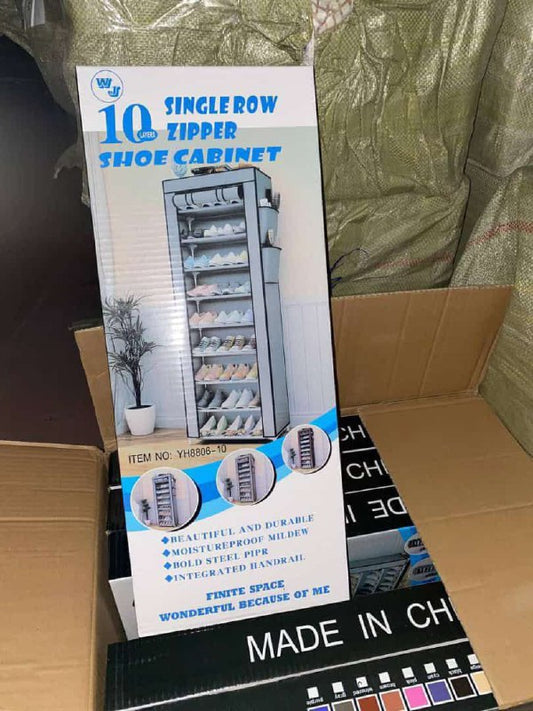 10 Single row zipper shoe cabinet
