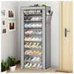 Single row zipper shoe cabinet 10 Armoire à chaussures à 10 étagères avec fermeture éclair خزانة أحذية بسحّاب 10 أرفف