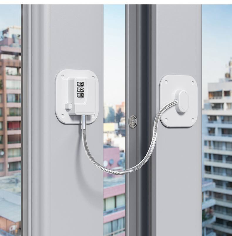 Verrou de sécurité de fenêtre à mot de passe قفل أمان مُحسّن بكلمة مرور للنوافذ لحماية الثلاجة وقفل الأطفال وأبواب الخزانة
