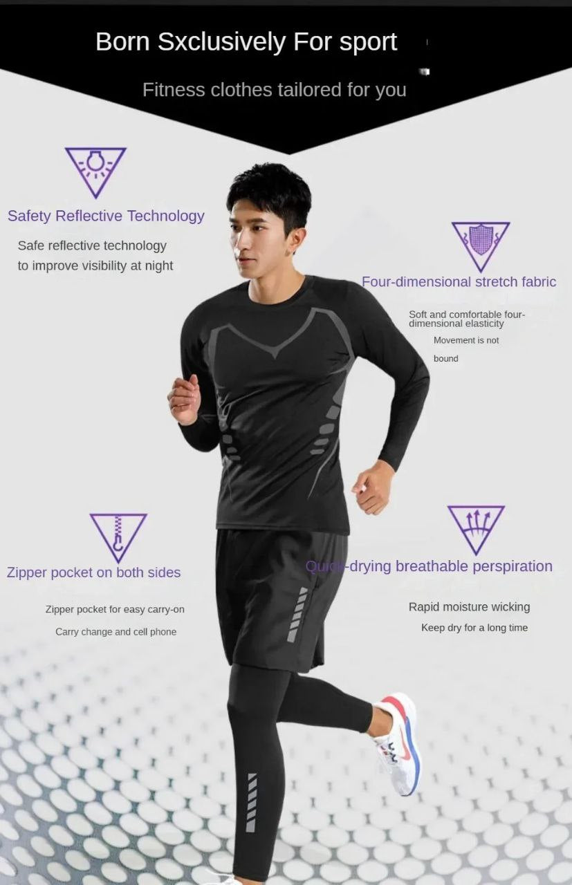 بدلة رياضية رجالية من 3 قطع، بدلات جري Survêtement 3 pieces de sport pour hommes, combinaisons de course