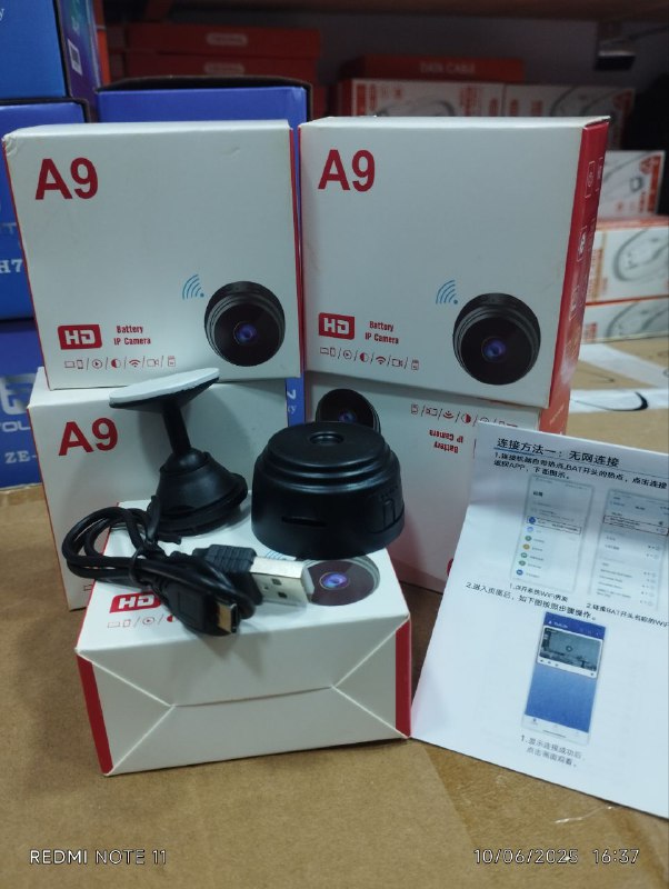 Mini Caméra Noire Discrète avec Vision Infrarouge et Angle Large A9