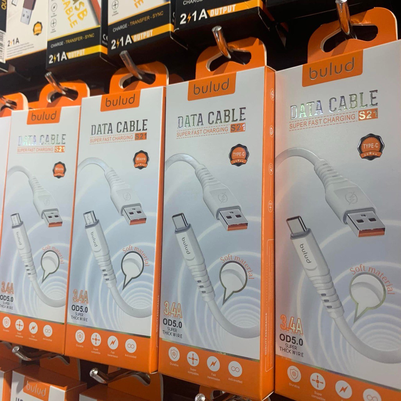 Super fast charging data cable BULUD S21 3.4A OD5.0