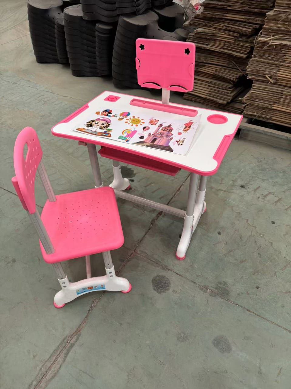 Ensemble bureau chaise chambre à coucher enfants Table طقم طاولة وكرسي مكتب لغرفة نوم الأطفال