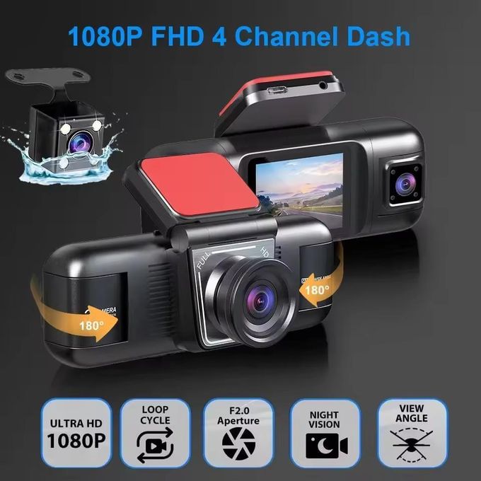 كاميرا سيارة 4 عدسات Caméra Automobile 4 Lenses 1080P avec Écran IPS 2.0