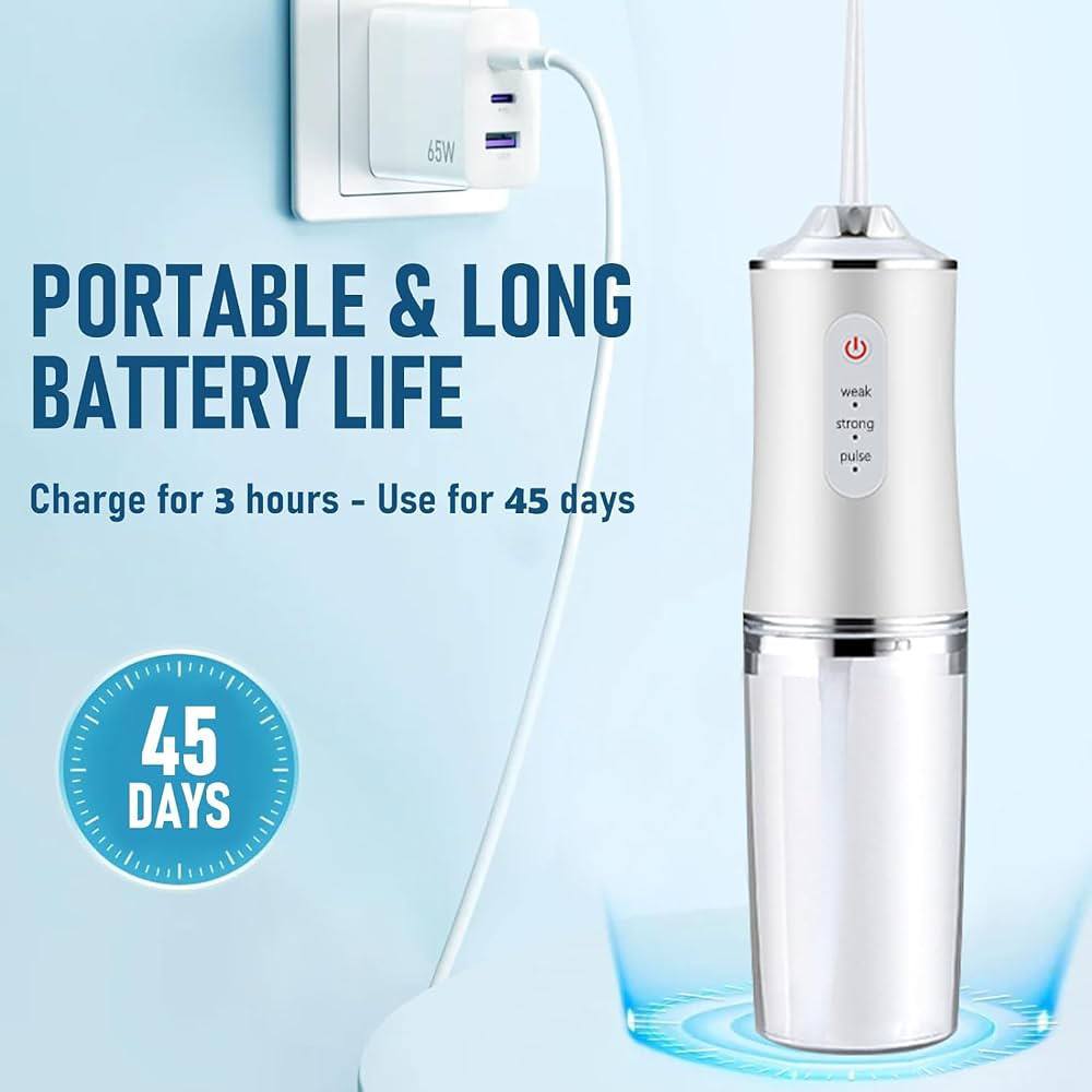 خيط تنظيف الأسنان الكهربائي اللاسلكي Hydropulseur dentaire sans fil