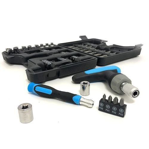 kit d'embouts de tournevis et de douilles avec un cliquet مجموعة رؤوس مفك البراغي والمقبس مع السقاطة