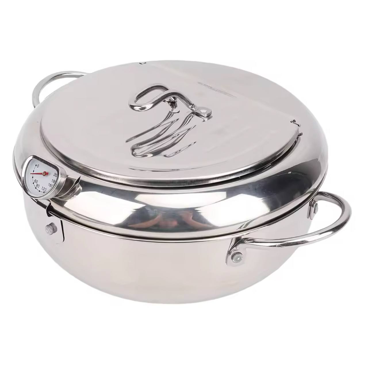 poêle à tempura japonaise قدر قلي عميق للمطبخ مع ميزان حرارة وغطاء، مقلاة من الفولاذ المقاوم للصدأ، مقلاة تمبورا يابانية