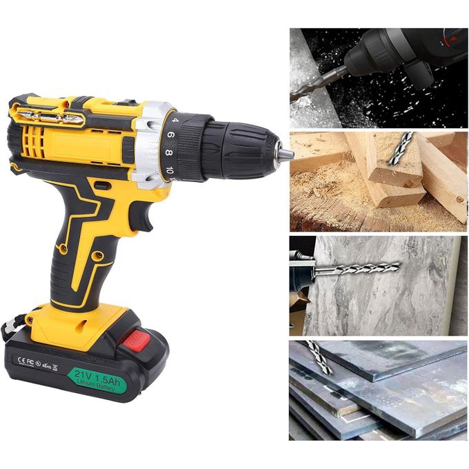 مثقاب ومفك براغي لاسلكي احترافي مع بطاريتين وملحقات Perceuse et Visseuse Professionnelle Sans Fil Avec 2 Batteries Et Accessoires