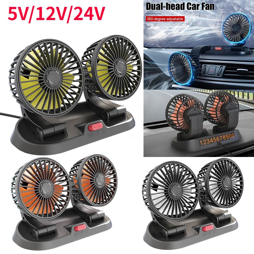 مروحة سيارة برأسين للتبريد السريع Ventilateur Voiture 2 Têtes Refroidissement Rapide