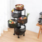 رف مطبخ دوار متعدد الطبقات سلة تخزين أسطوانية 360 درجة Etagère de Cuisine Rotative Multi-Couches Panier de Rangement Cylindrique
