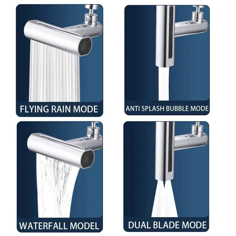 Robinet de Cuisine Cascade 4en1 صنبور مطبخ برأس شلال دوار 720 درجة مع فلتر موزع و4 أوضاع