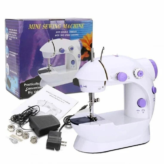 Mini sewing machine ماكينة خياطة صغيرة محمولة بسرعتين قابلة للتعديل، آلات خياطة كهربائية