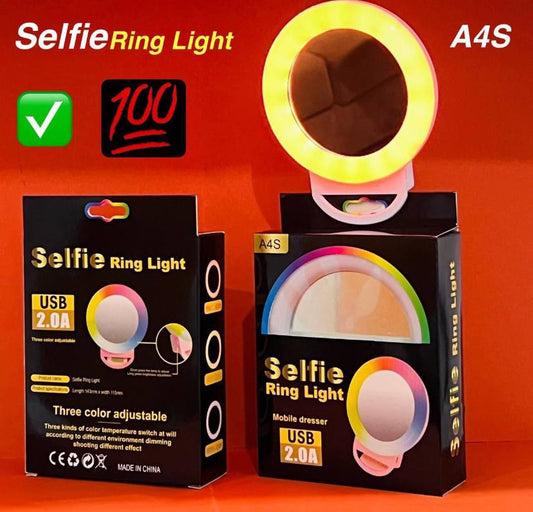Selfie Ring Light USB 2.0A A4S Anneau lumineux pour selfie