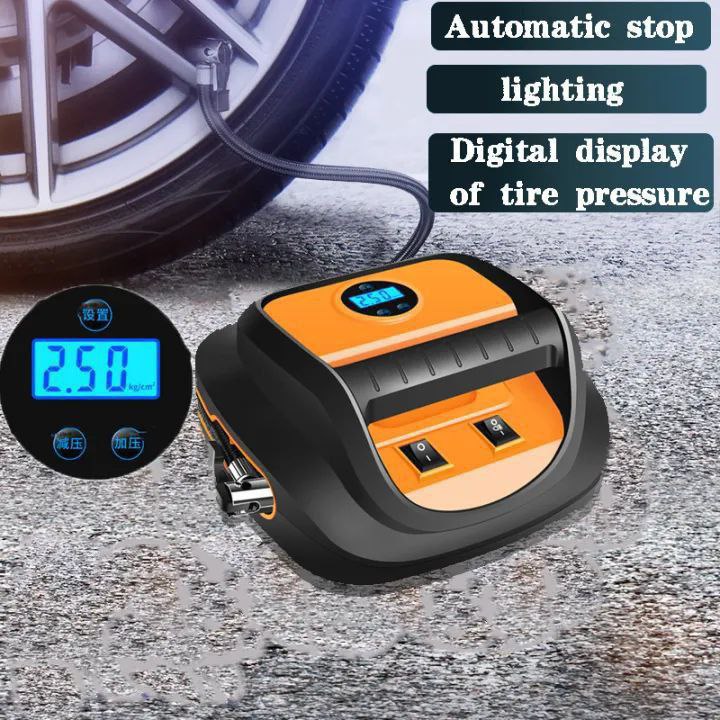 مضخة إطارات السيارة الكهربائية، ضاغط مع شاشة رقمية LED Pompe à pneus électrique pour voiture,compresseur à affichage numérique
