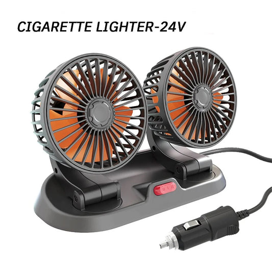 Accessoire voiture ventilateurs 24V فولت تبريد مزدوج الرأس Usb 2 سرعات قابل للتعديل تبريد السيارات مروحة الهواء ملحقات السيارة تنظيم الرياح