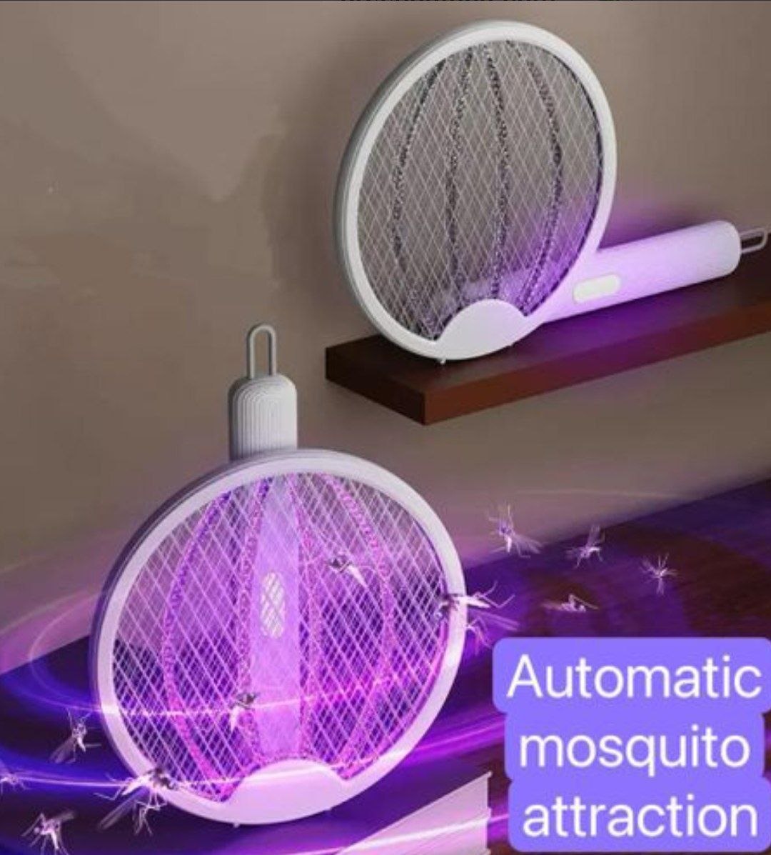 Tapette à moustiques électrique pliable مضرب كهربائي قابل للطي 2 في 1 للبعوض مزود بضوء فوق بنفسجي مدمج