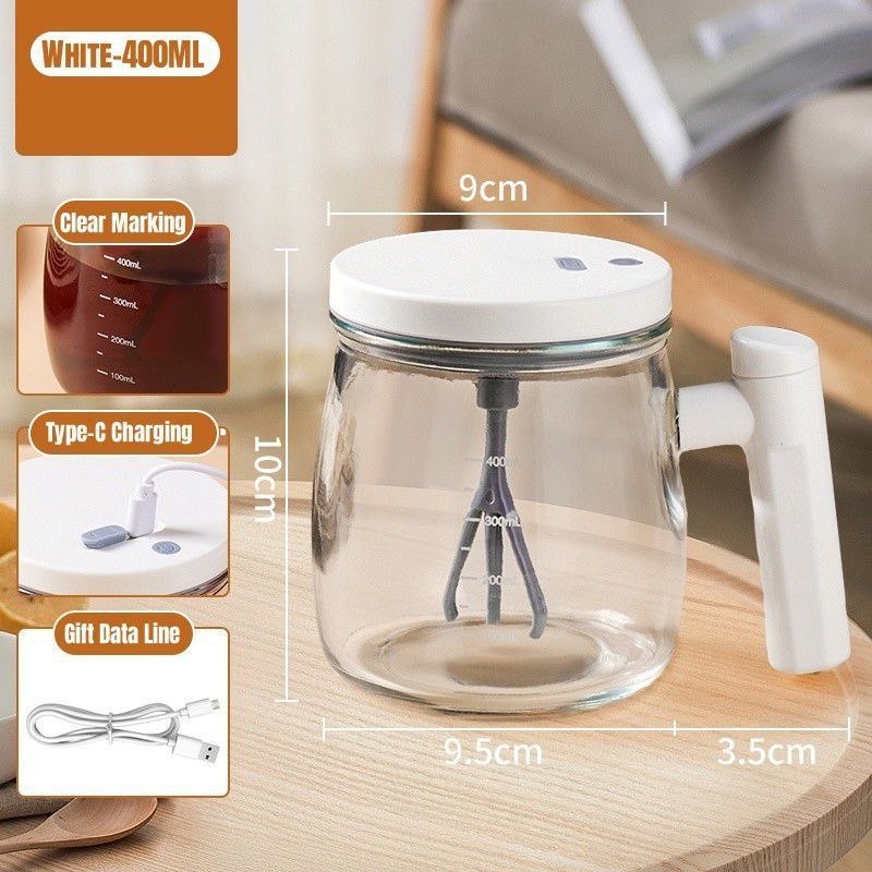 كوب كهربائي ذاتي التحريك سعة 400 مل، قابل لإعادة الشحن Tasse Auto-Remuante Électrique 400ML Mug Mélangeur Rechargeable USB