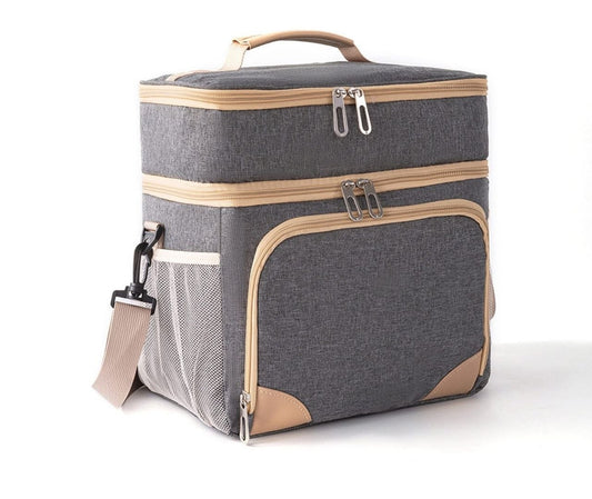 Grande boîte à lunch isotherme, double sac à lunch حقيبة غداء مزدوجة شديدة التحمل مانعة للتسرب
