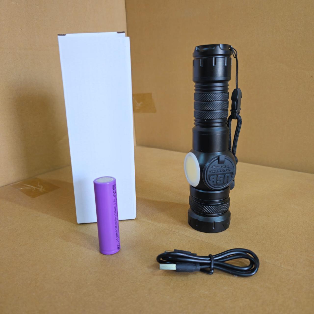 مصباح يدوي LED فائق القوة 3في1 قابل لإعادة الشحن Lampe Torche LED Ultra Puissante 3-en-1