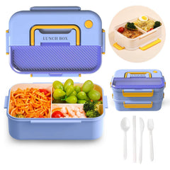 علبة غداء للأطفال، مزودة بأقسام وشوكة، سعة 900 مل Boîte à lunch pour enfants avec compartiments et fourchette