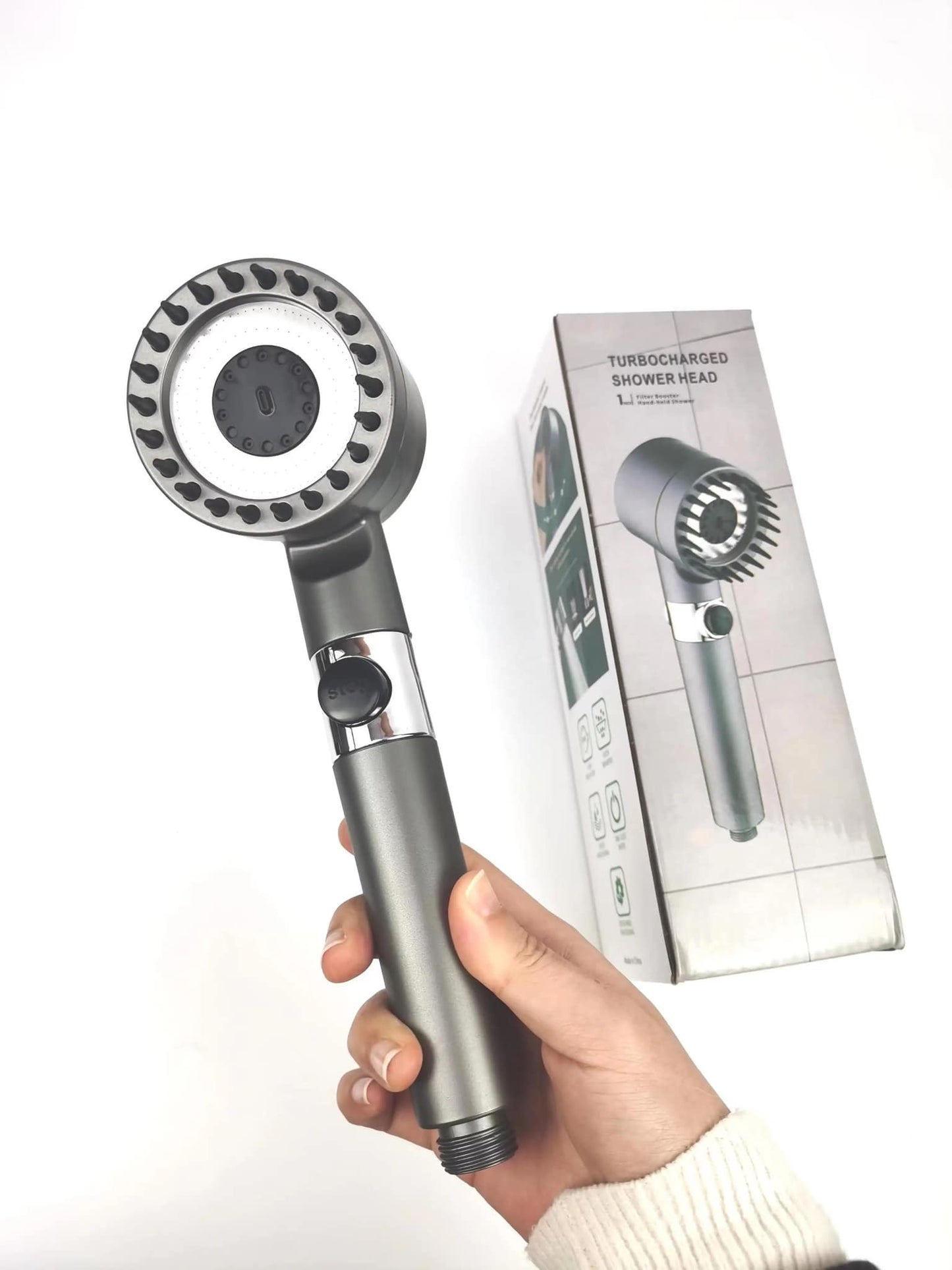 Turbocharged shower head رأس دش توربيني