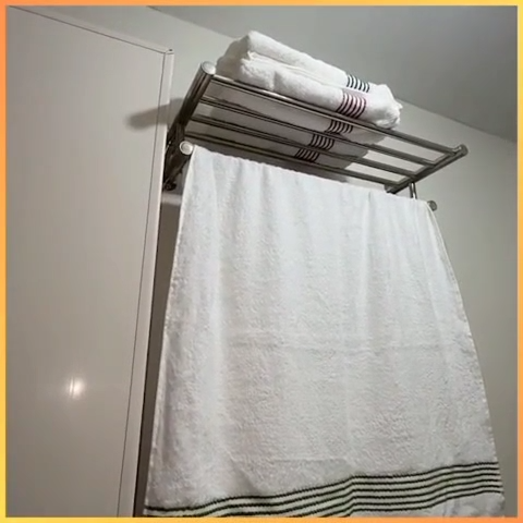 رف مناشف، رف حمام، رف مناشف من الفولاذ المقاوم للصدأ للحمام Porte-Serviettes, Étagère De Salle De Bain Étagère À Serviette en Acier Inoxydable