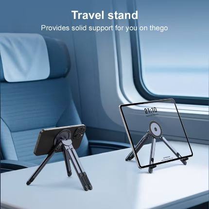 Support pliable multifonctionnel 4 en 1 pour smartphones, tablettes et ordinateurs portables حامل متعدد الوظائف قابل للطي 4 في 1 للهواتف الذكية والأجهزة اللوحية وأجهزة الكمبيوتر المحمولة