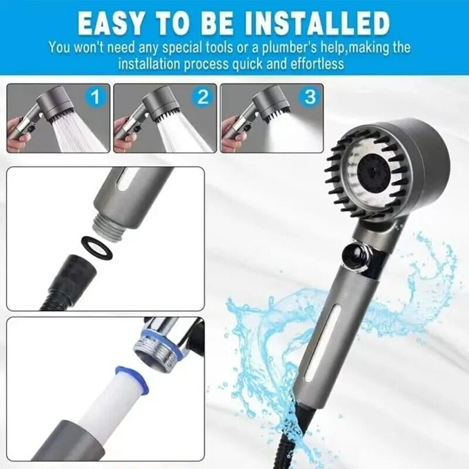 رشاشة دوش حمام Tête de Douche Haute Pression,à 3 Modes réglages de pulvérisation,brosse massage