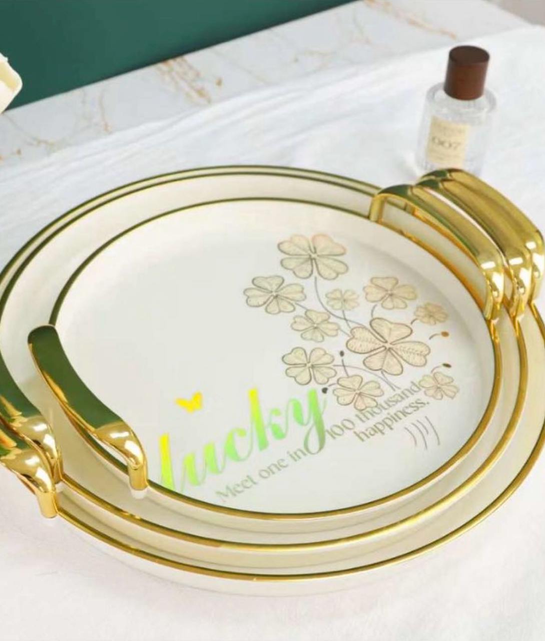 New Transparent ExquisiteLiving Room 3pcs Set Plate