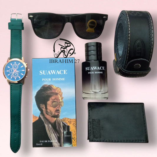 اك رجالي مكون من 5دالبياسات  ساعة أنيقة ريحة سمطة