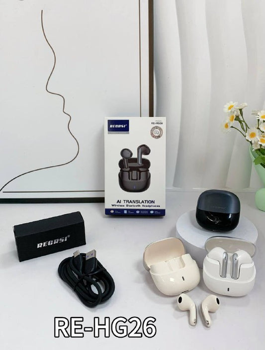 سماعات الترجمة الفورية RE-HG26 AI TRANSLATION Wireless Bluetooth Headphones